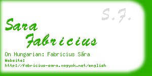 sara fabricius business card